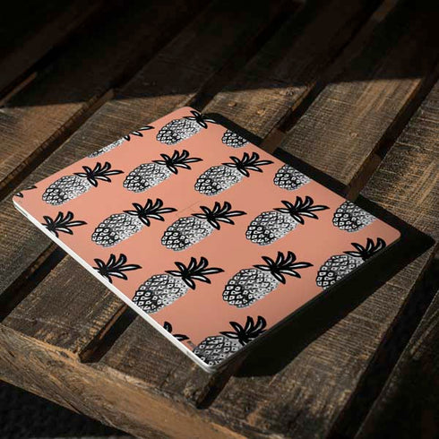 Bouffants and Broken Hearts Gray Scale Pineapple Surface Laptop 2 Skin