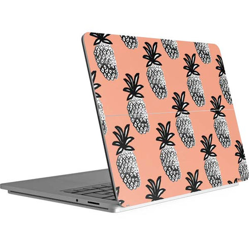 Bouffants and Broken Hearts Gray Scale Pineapple Surface Laptop Studio Skin
