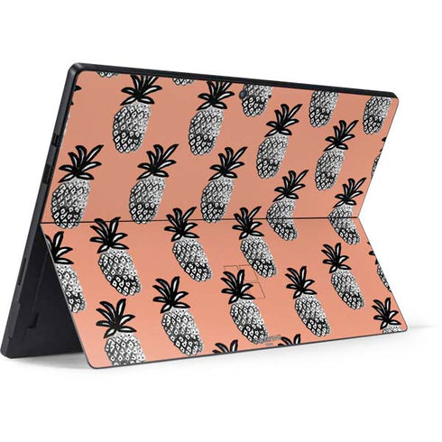 Bouffants and Broken Hearts Gray Scale Pineapple Surface Pro 7 Skin