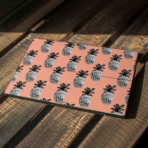 Bouffants and Broken Hearts Gray Scale Pineapple Surface Pro 7 Skin