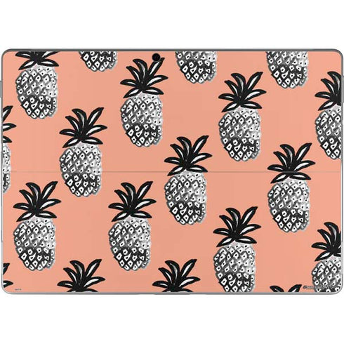 Bouffants and Broken Hearts Gray Scale Pineapple Surface Pro 8 Skin