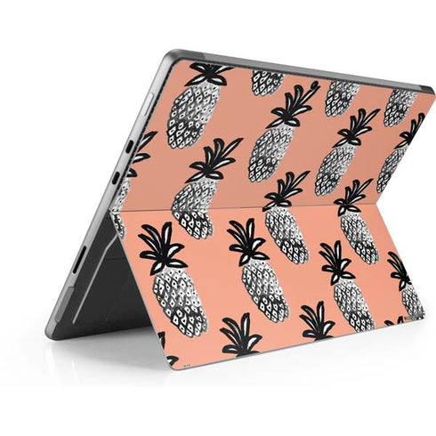 Bouffants and Broken Hearts Gray Scale Pineapple Surface Pro 9 Skin