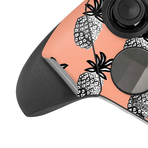 Bouffants and Broken Hearts Gray Scale Pineapple Xbox Elite Wireless Controller Series 2 Skin