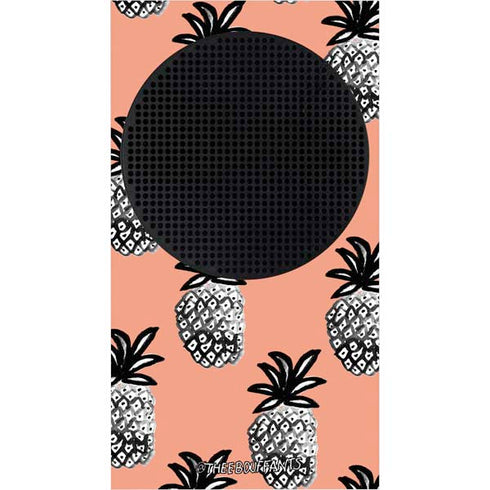 Bouffants and Broken Hearts Gray Scale Pineapple Xbox Series S Console Skin