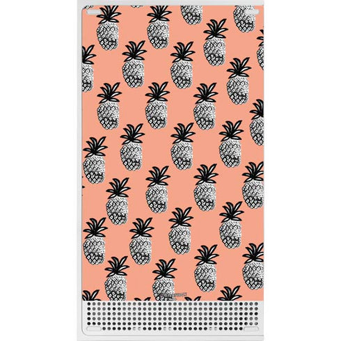 Bouffants and Broken Hearts Gray Scale Pineapple Xbox Series S Console Skin