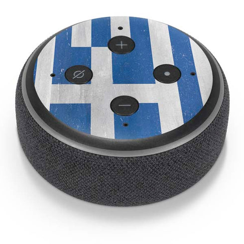 Greece Flag Distressed Amazon Echo Dot Skin