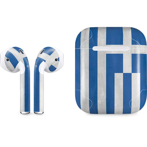 Greece Flag Distressed Apple AirPods Skin