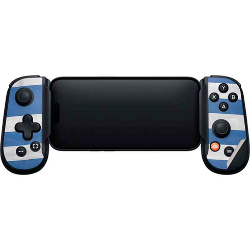 Greece Flag Distressed Backbone One for iPhone Game Controller Skin