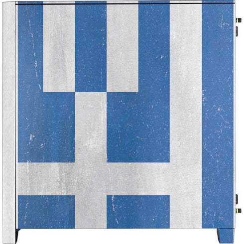 Greece Flag Distressed Corsair 4000D Tempered Glass Mid-Tower ATX Case Skin