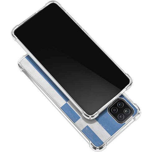 Greece Flag Distressed Galaxy A12 Clear Case