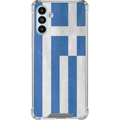Greece Flag Distressed Galaxy A13 5G Clear Case
