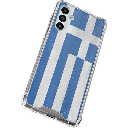 Greece Flag Distressed Galaxy A13 5G Clear Case