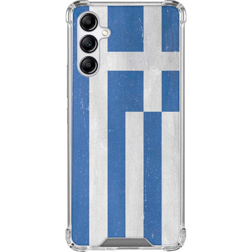 Greece Flag Distressed Galaxy A15 5G Clear Case