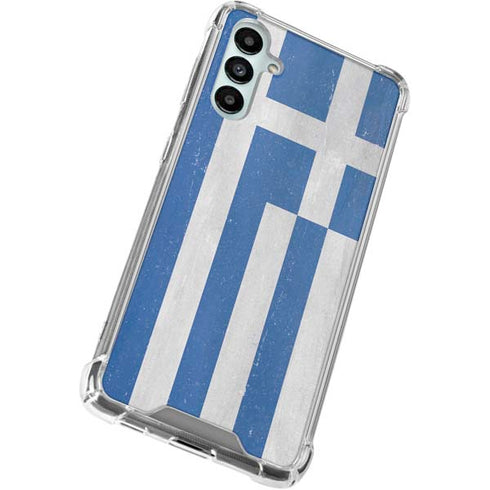 Greece Flag Distressed Galaxy A15 5G Clear Case