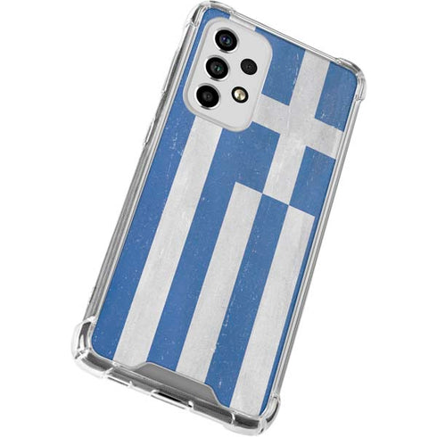 Greece Flag Distressed Galaxy A33 5G Clear Case
