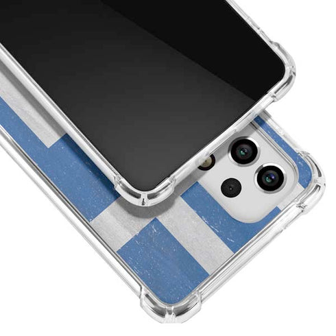Greece Flag Distressed Galaxy A33 5G Clear Case