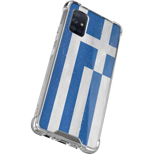 Greece Flag Distressed Galaxy A51 5G Clear Case
