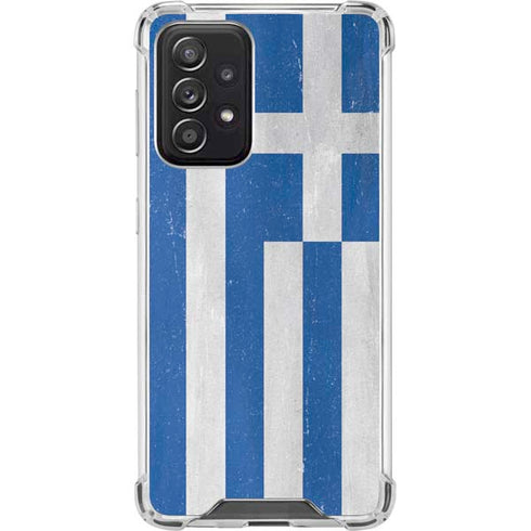 Greece Flag Distressed Galaxy A52 5G Clear Case