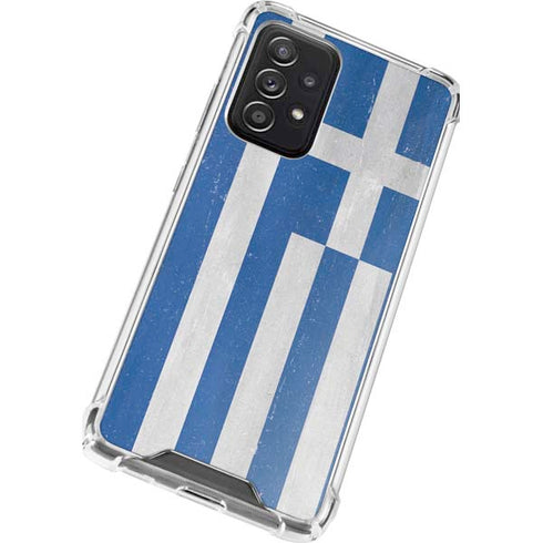 Greece Flag Distressed Galaxy A52 5G Clear Case