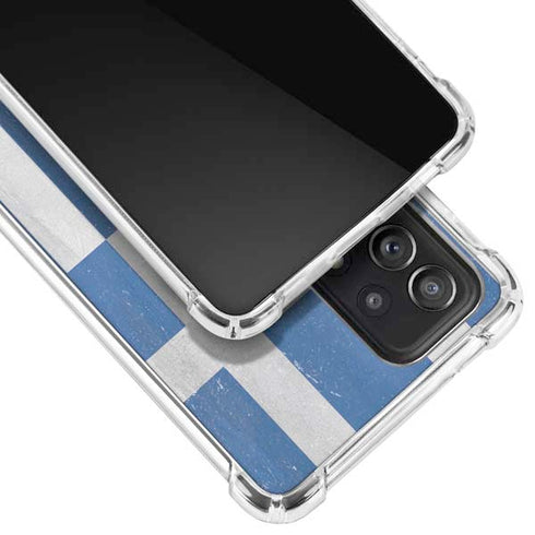 Greece Flag Distressed Galaxy A52 5G Clear Case