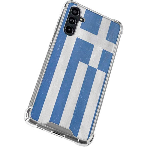 Greece Flag Distressed Galaxy A54 5G Clear Case