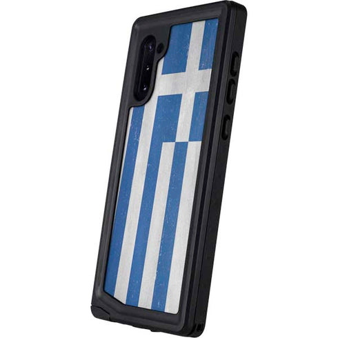 Greece Flag Distressed Galaxy Note 10 Waterproof Case