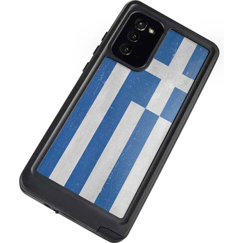 Greece Flag Distressed Galaxy Note20 5G Waterproof Case