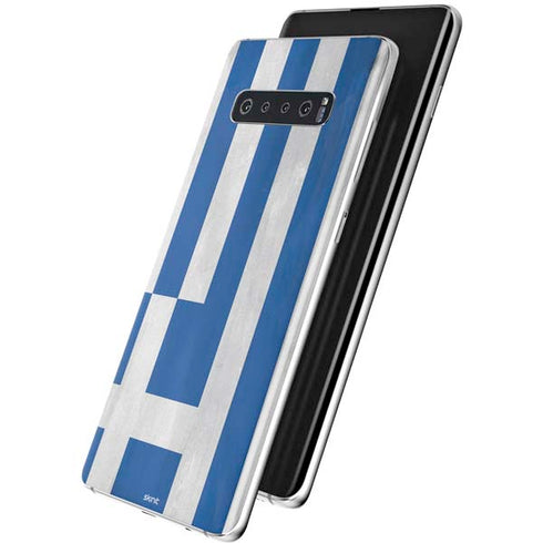 Greece Flag Distressed Galaxy S10 Plus Skin
