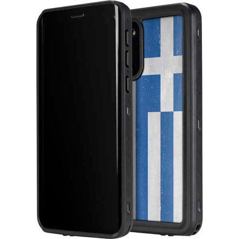Greece Flag Distressed Galaxy S20 Plus Waterproof Case