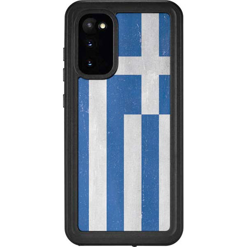 Greece Flag Distressed Galaxy S20 Waterproof Case