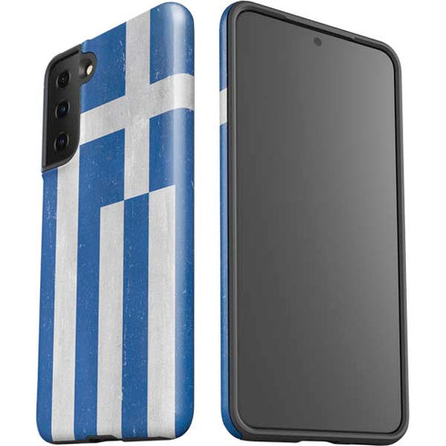 Greece Flag Distressed Galaxy S21 FE Pro Case