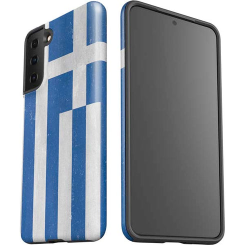 Greece Flag Distressed Galaxy S21 Plus 5G Pro Case