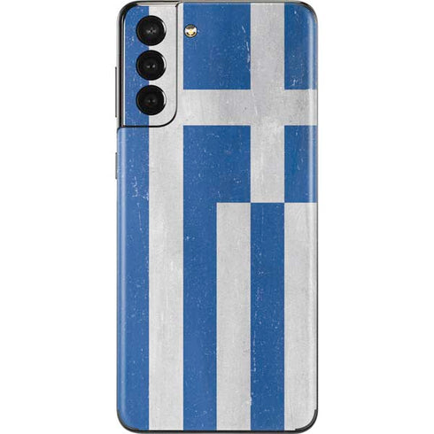 Greece Flag Distressed Galaxy S21 Plus 5G Skin
