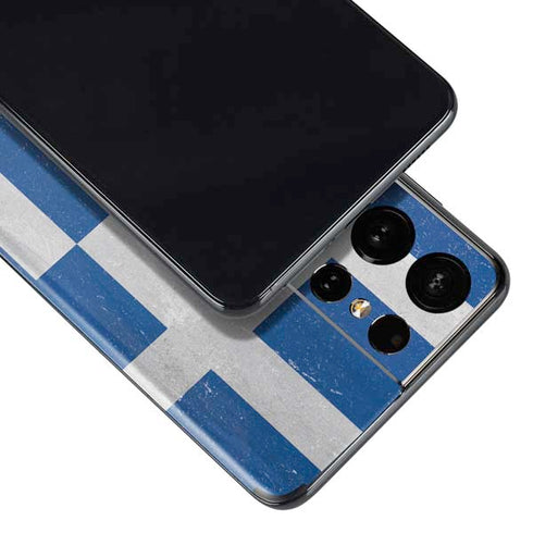 Greece Flag Distressed Galaxy S21 Ultra 5G Skin