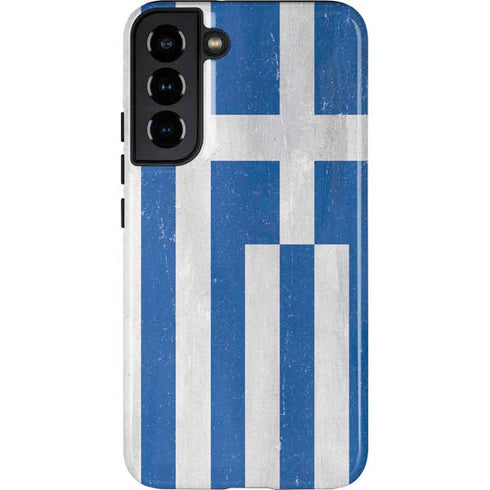Greece Flag Distressed Galaxy S22 Plus Pro Case