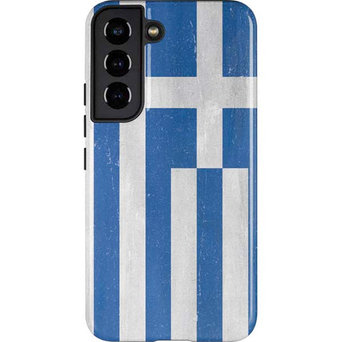 Greece Flag Distressed Galaxy S22 Pro Case