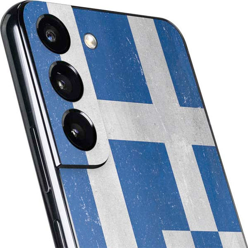 Greece Flag Distressed Galaxy S22 Skin