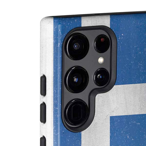 Greece Flag Distressed Galaxy S22 Ultra Pro Case