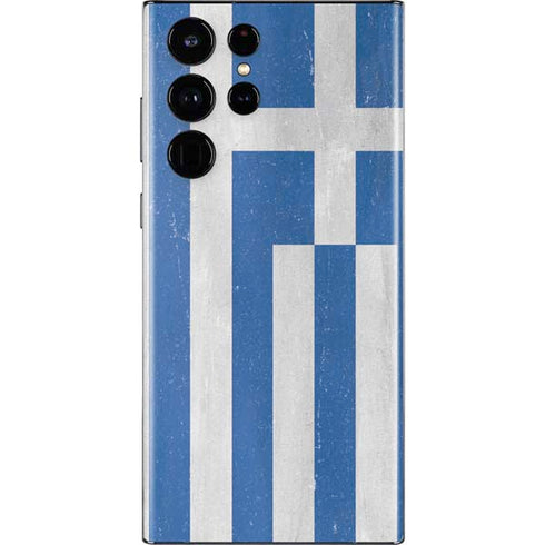 Greece Flag Distressed Galaxy S22 Ultra Skin