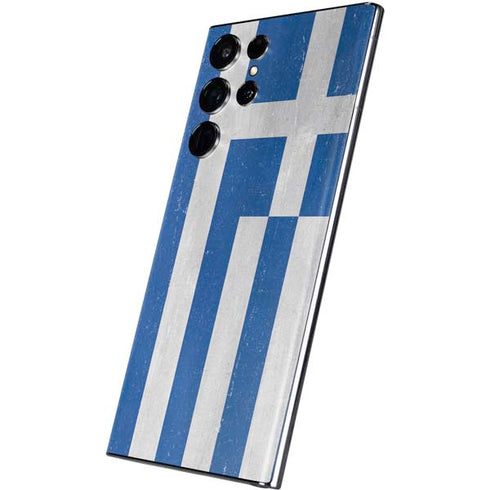 Greece Flag Distressed Galaxy S22 Ultra Skin