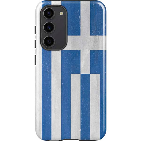 Greece Flag Distressed Galaxy S23 Plus Pro Case