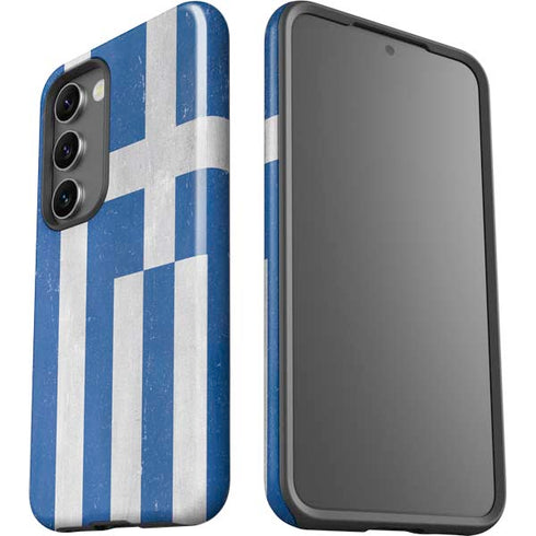Greece Flag Distressed Galaxy S23 Pro Case