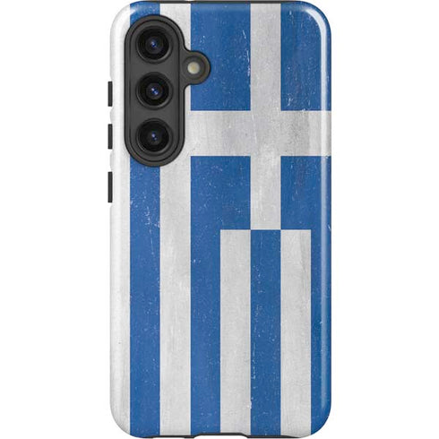 Greece Flag Distressed Galaxy S24 Impact Case