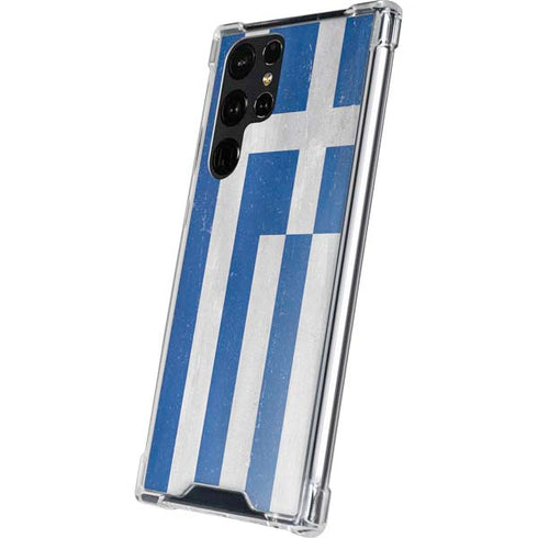 Greece Flag Distressed Galaxy S24 Ultra Clear Case