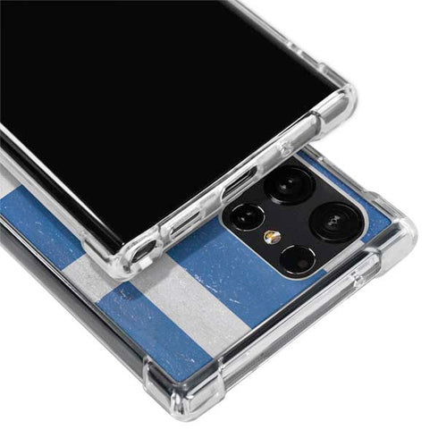 Greece Flag Distressed Galaxy S24 Ultra Clear Case