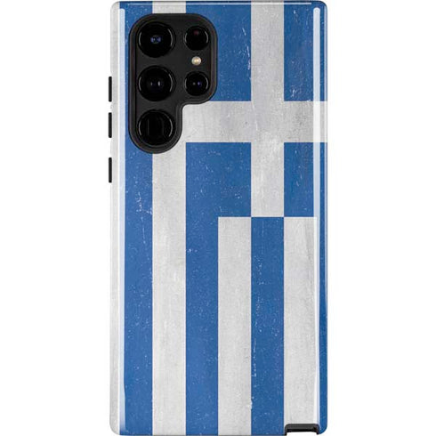 Greece Flag Distressed Galaxy S24 Ultra Impact Case