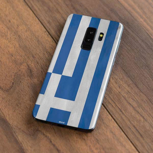 Greece Flag Distressed Galaxy S9 Plus Skin