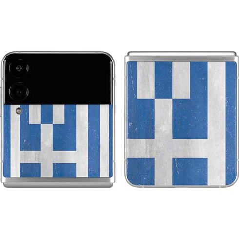 Greece Flag Distressed Galaxy Z Flip4 5G Skin