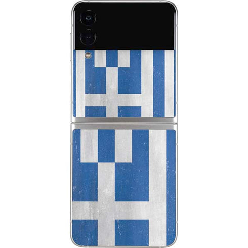 Greece Flag Distressed Galaxy Z Flip4 5G Skin