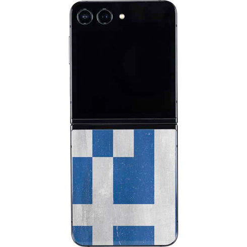 Greece Flag Distressed Galaxy Z Flip5 5G Skin